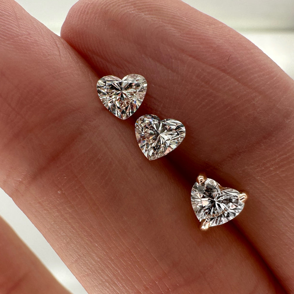 Aretes de Corazón de Diamantes de 0.30ct (0.60ct el par)