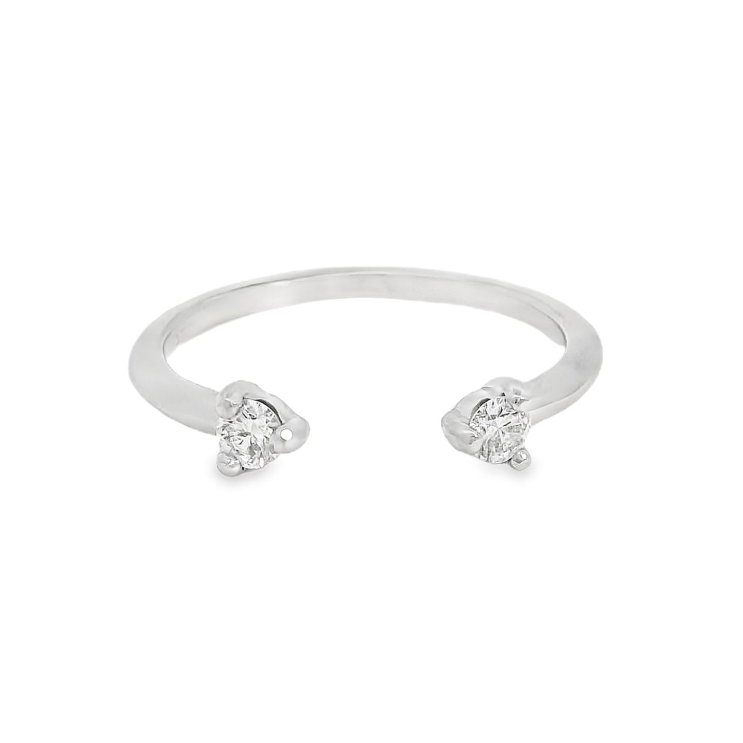 ENTREGA INMEDIATA / Anillo Eva con Diamante / Oro blanco 14K / Talla 7