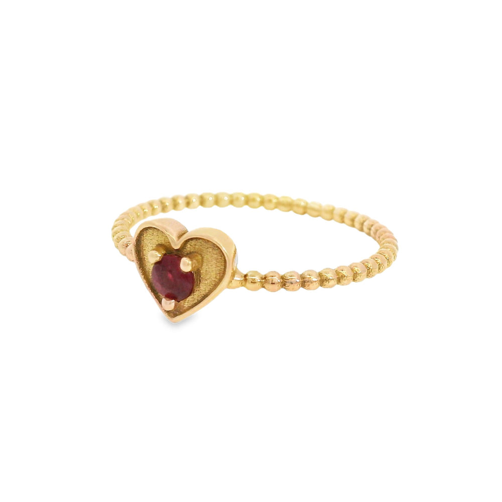 
                      
                        ENTREGA INMEDIATA / PIEZA ÚNICA / Anillo Corazón con Rubí / Oro rosa 14K / Talla 8
                      
                    