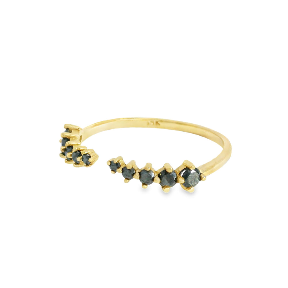 
                      
                        ENTREGA INMEDIATA / Anillo Alma con Diamantes Negros / Oro amarillo 14K / Talla 5.5
                      
                    