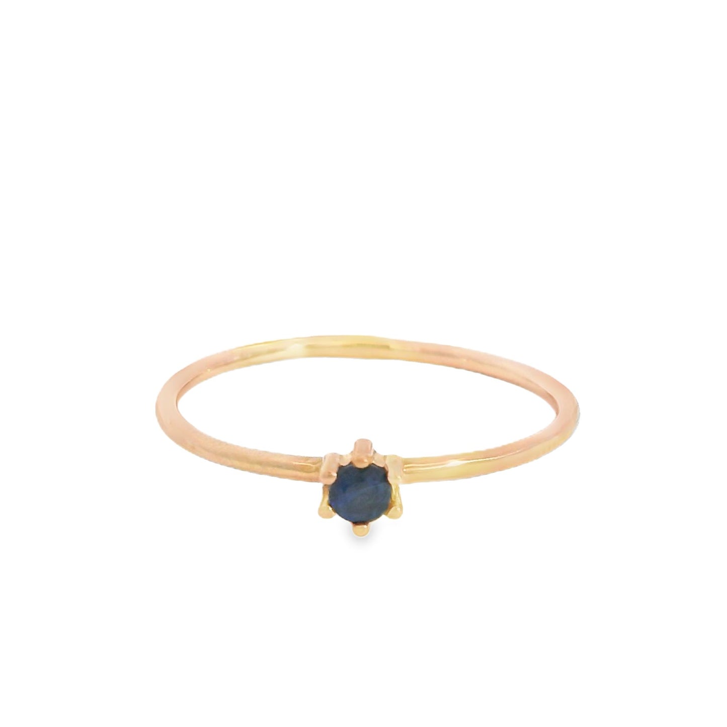 ENTREGA INMEDIATA / Anillo Piedra de Nacimiento Zafiro / Oro rosa 14K / Talla 6