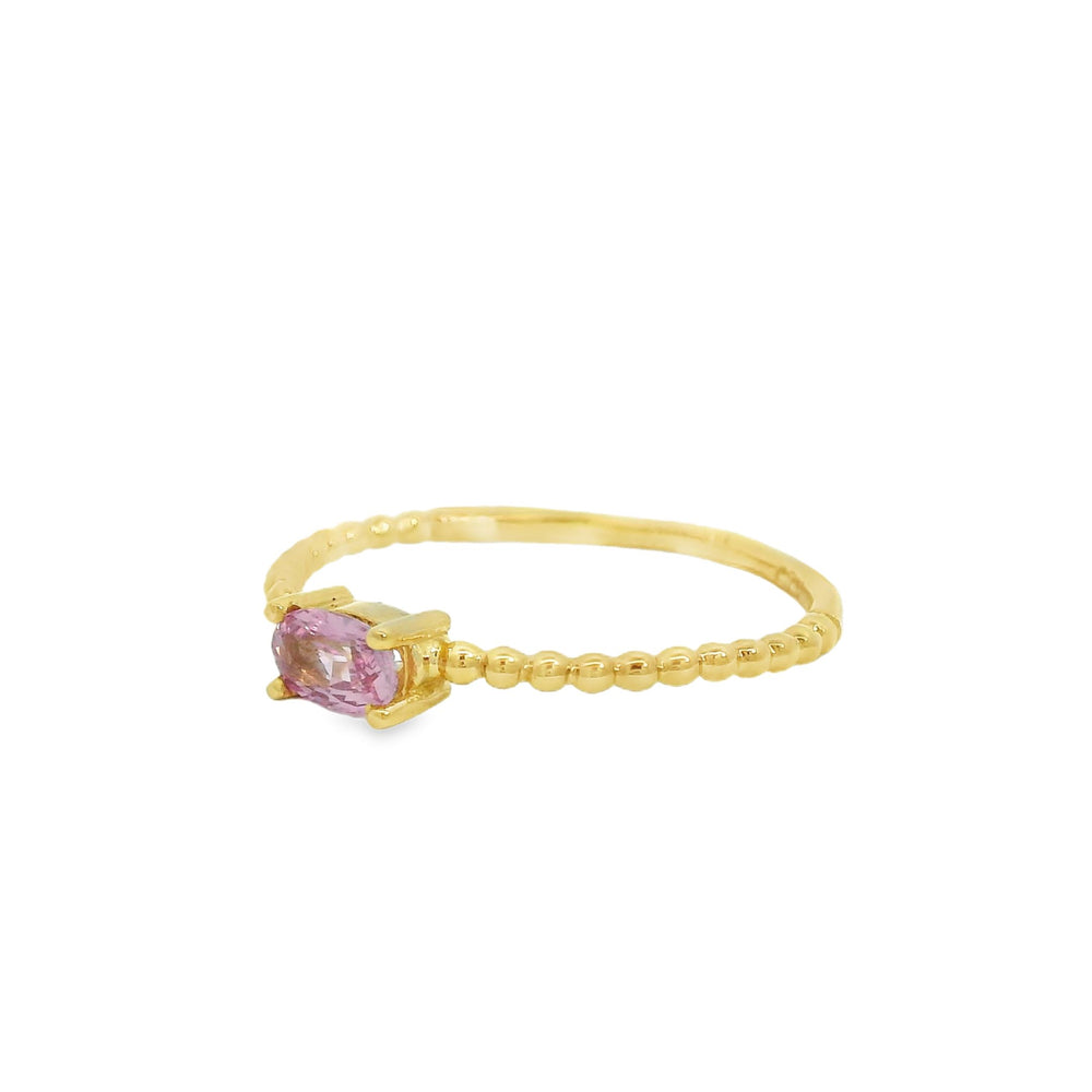 
                      
                        ENTREGA INMEDIATA / Anillo María Inés con Zafiro Rosa / Oro amarillo 14K / Talla 6
                      
                    