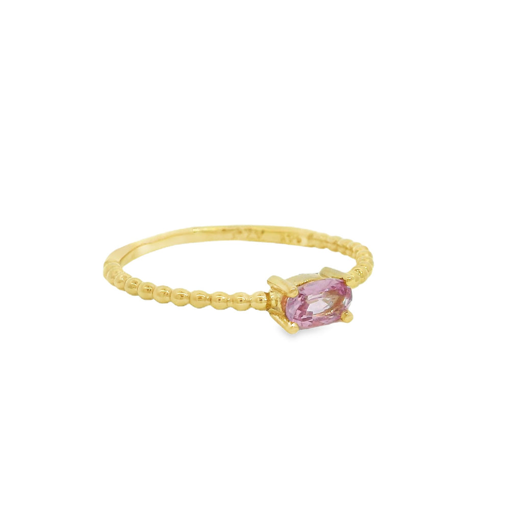 
                      
                        ENTREGA INMEDIATA / Anillo María Inés con Zafiro Rosa / Oro amarillo 14K / Talla 6
                      
                    