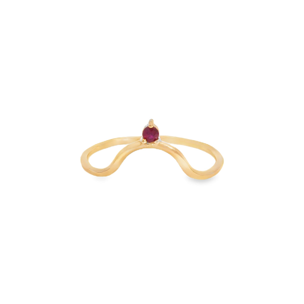 ENTREGA INMEDIATA / Anillo Corona Camila con Rubí / Oro rosa 14K / Talla 7