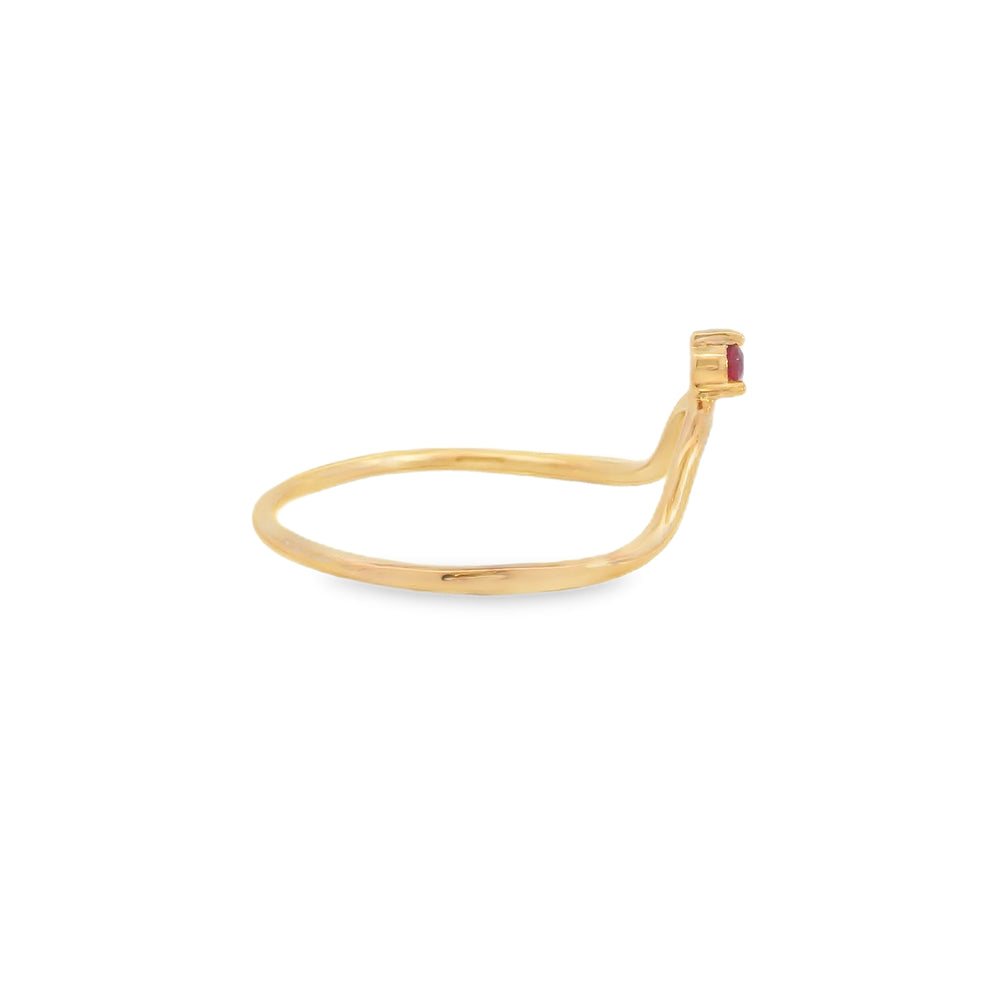 ENTREGA INMEDIATA / Anillo Corona Camila con Rubí / Oro rosa 14K / Talla 7