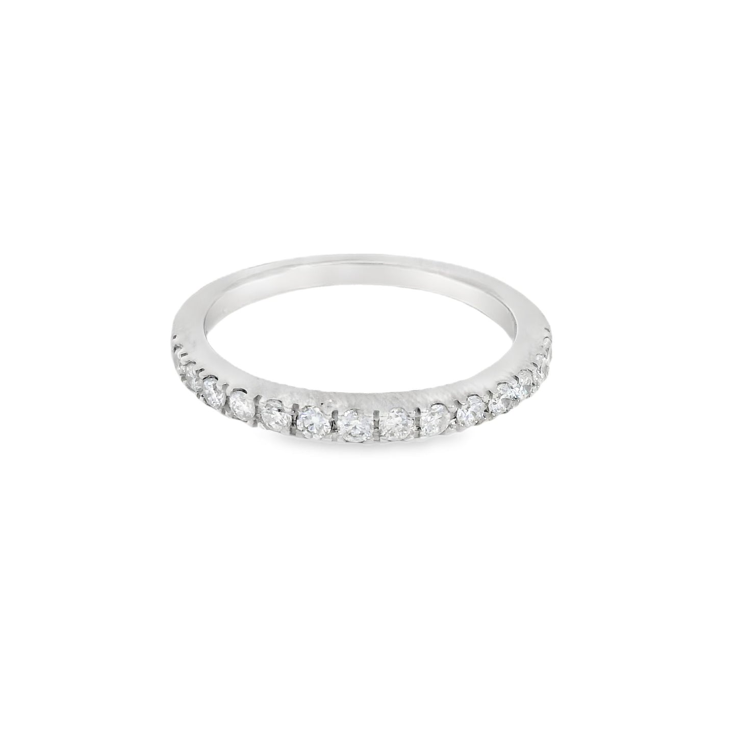 ENTREGA INMEDIATA / Media Churumbela Amelia de Diamantes / Oro blanco 14K / Talla 6