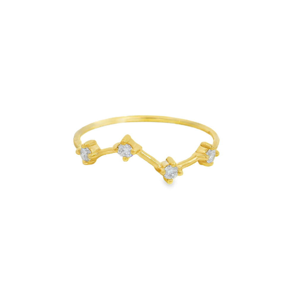 ENTREGA INMEDIATA / Anillo Magdalena con Diamantes / Oro amarillo 14K / Talla 5.5