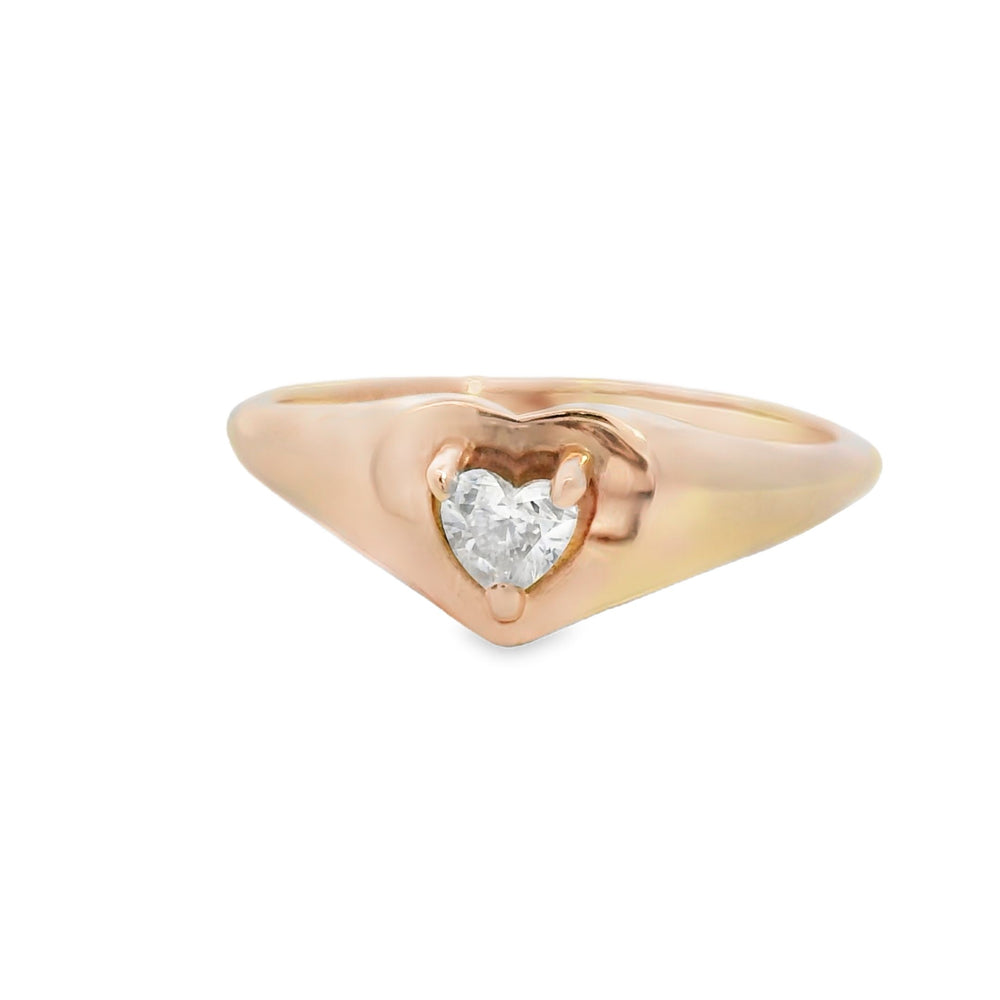 ENTREGA INMEDIATA / Anillo Julia de Diamante / Oro rosa 14K / Talla 6