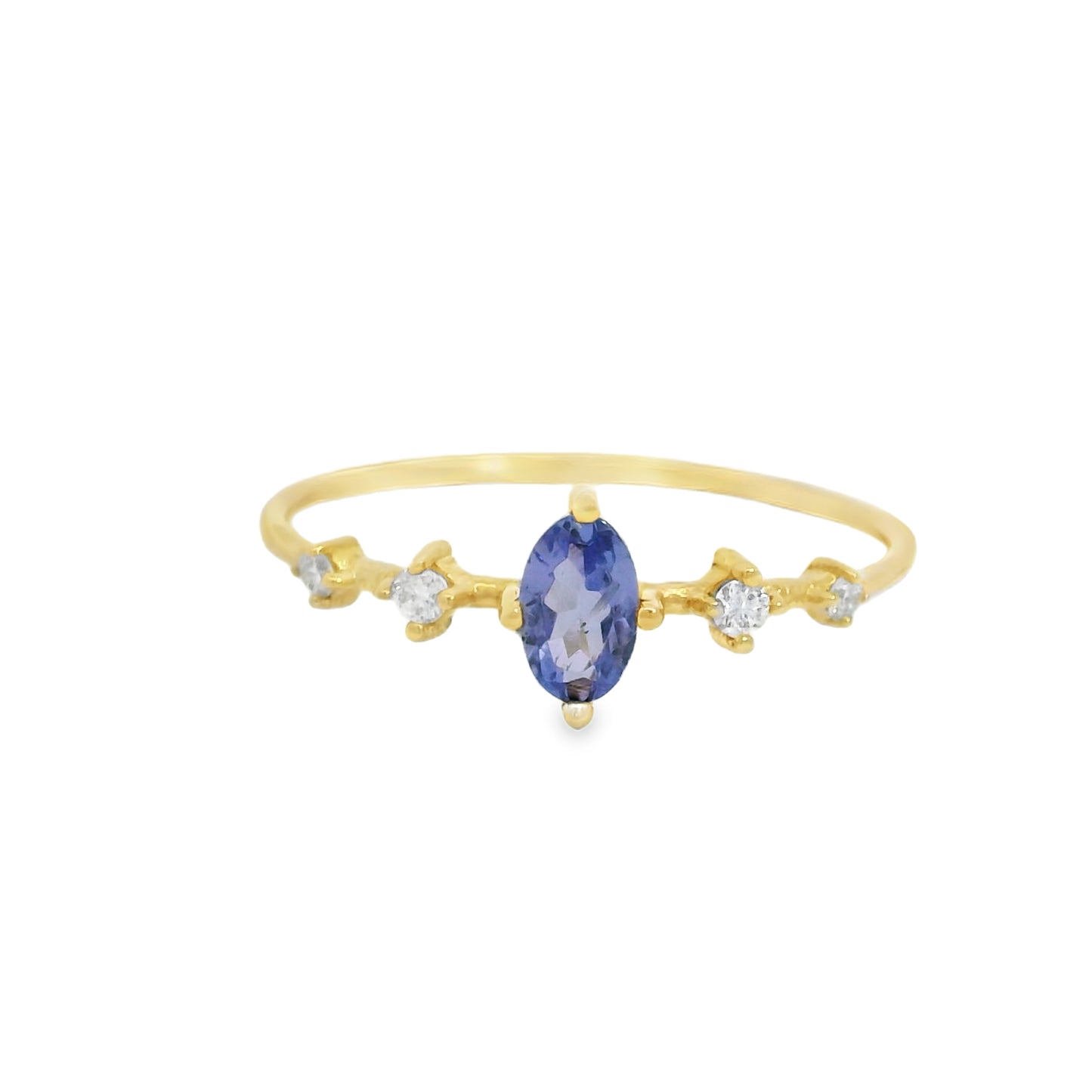 ENTREGA INMEDIATA / Anillo Aurora con Tanzanita / Oro amarillo 14K / Talla 6