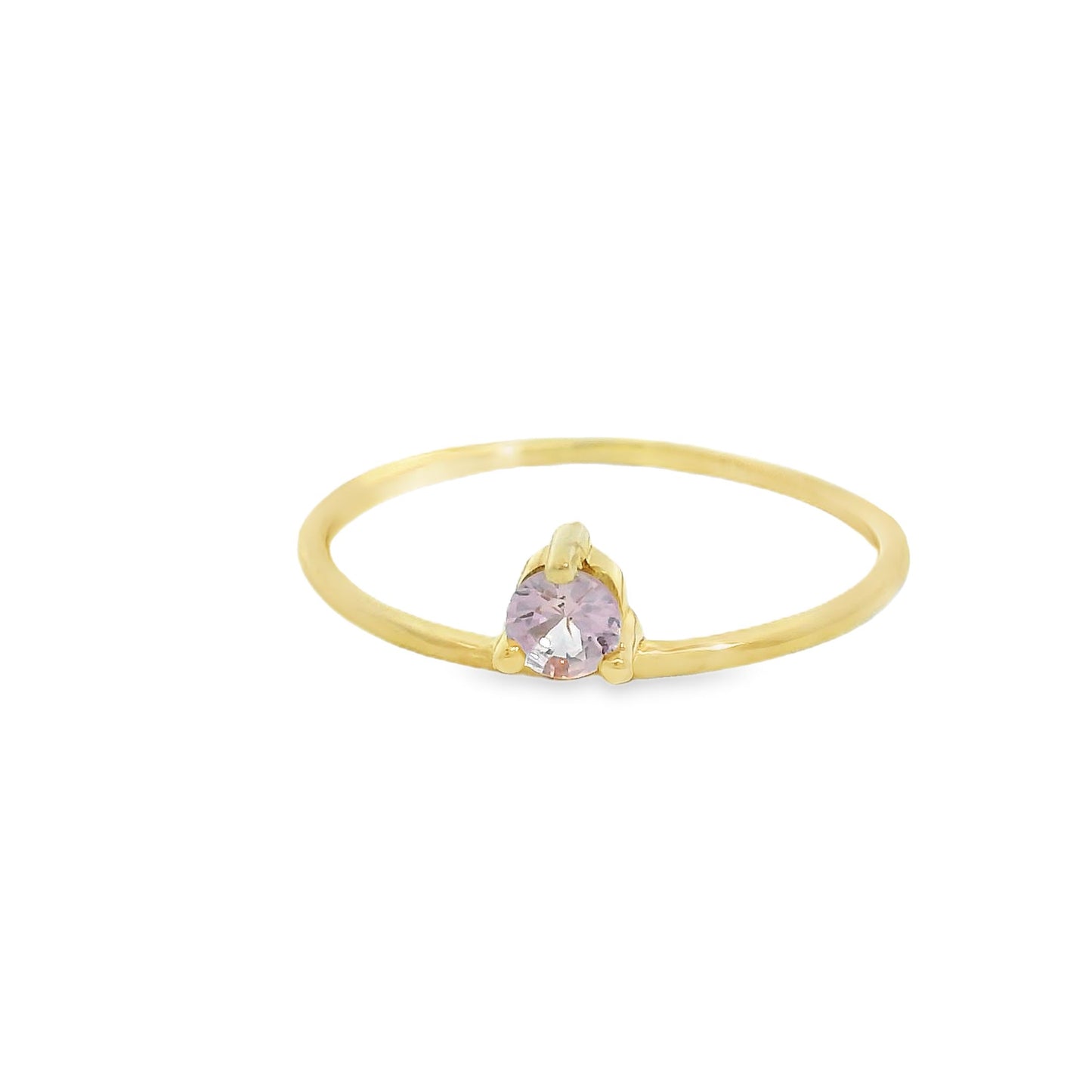 ENTREGA INMEDIATA / Anillo Elsa con Zafiro Rosa / Oro amarillo / 14K / Talla 5