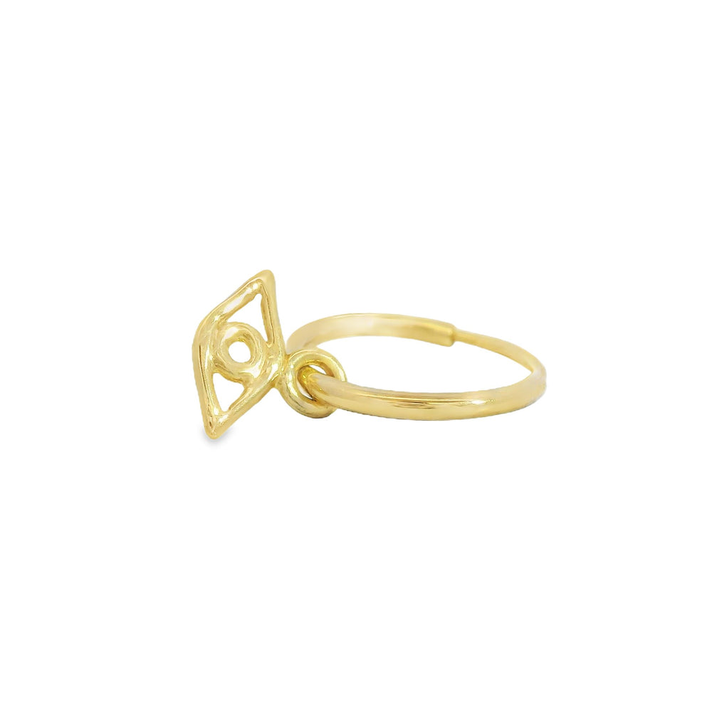 ENTREGA INMEDIATA / PIEZA ÚNICA / Arracada con Dije de Ojo / Oro amarillo 14K / (UNA PIEZA)