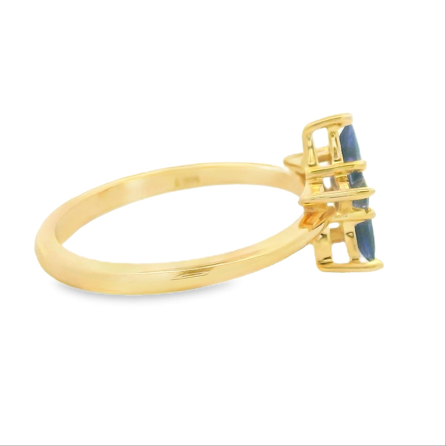 ENTREGA INMEDIATA / PIEZA ÚNICA / Anillo Estrella Rompecabezas de Zafiros Morados Obscuros / Oro amarillo 14K / Talla 7