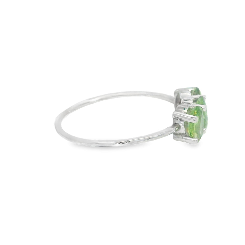 ENTREGA INMEDIATA / Anillo Soluna con Zafiro Verde / Oro blanco 14K / Talla 5