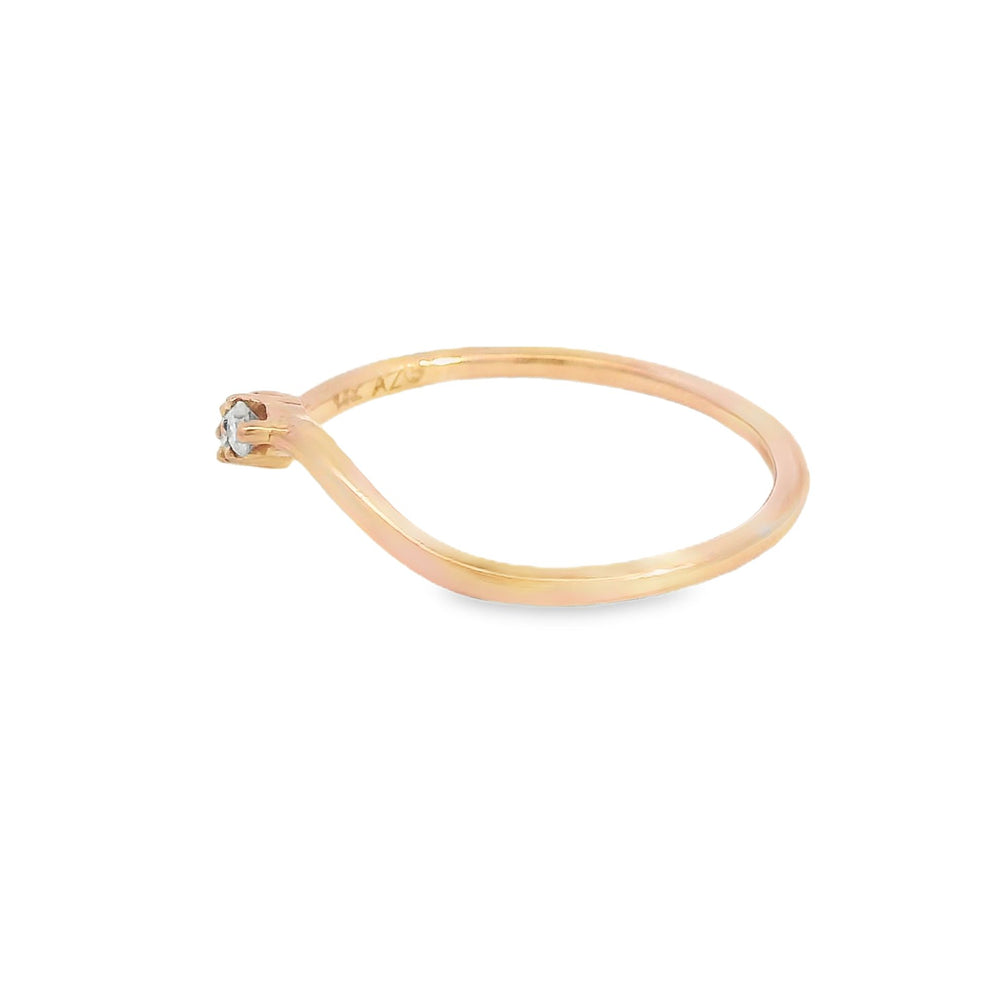 ENTREGA INMEDIATA / Anillo Rachelle con Diamantes / Oro rosa 14K / Talla 6.5