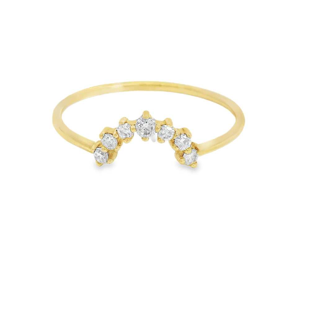 ENTREGA INMEDIATA / Anillo Corona Mijal con Diamantes / Oro amarillo 14K / Talla 7