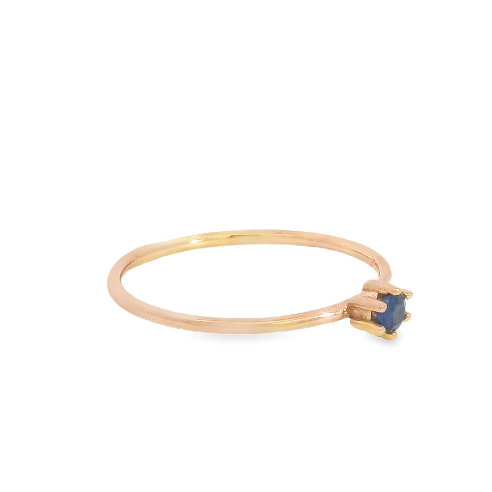 ENTREGA INMEDIATA / Anillo Piedra de Nacimiento Zafiro / Oro rosa 14K / Talla 6