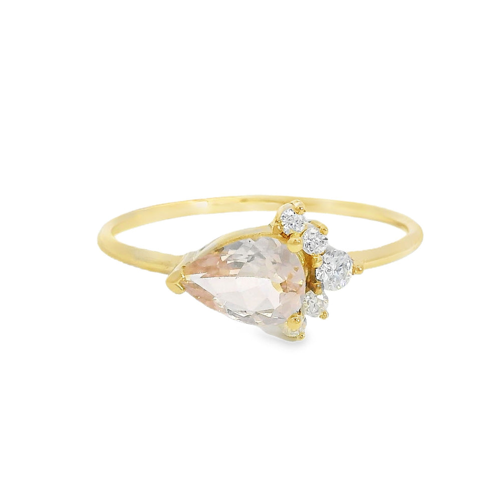 
                      
                        ENTREGA INMEDIATA / Anillo Vanessa con Morganita / Oro amarillo 14K / Talla 7.25
                      
                    