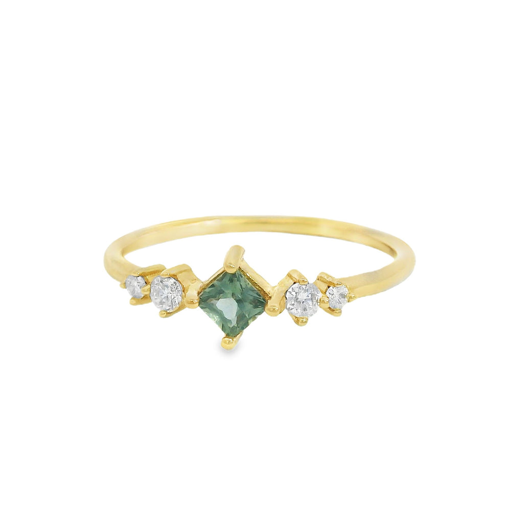 
                      
                        ENTREGA INMEDIATA / Anillo Lily con Zafiro Azul Verdoso Opalescente / Oro amarillo 14K / Talla 8.5
                      
                    