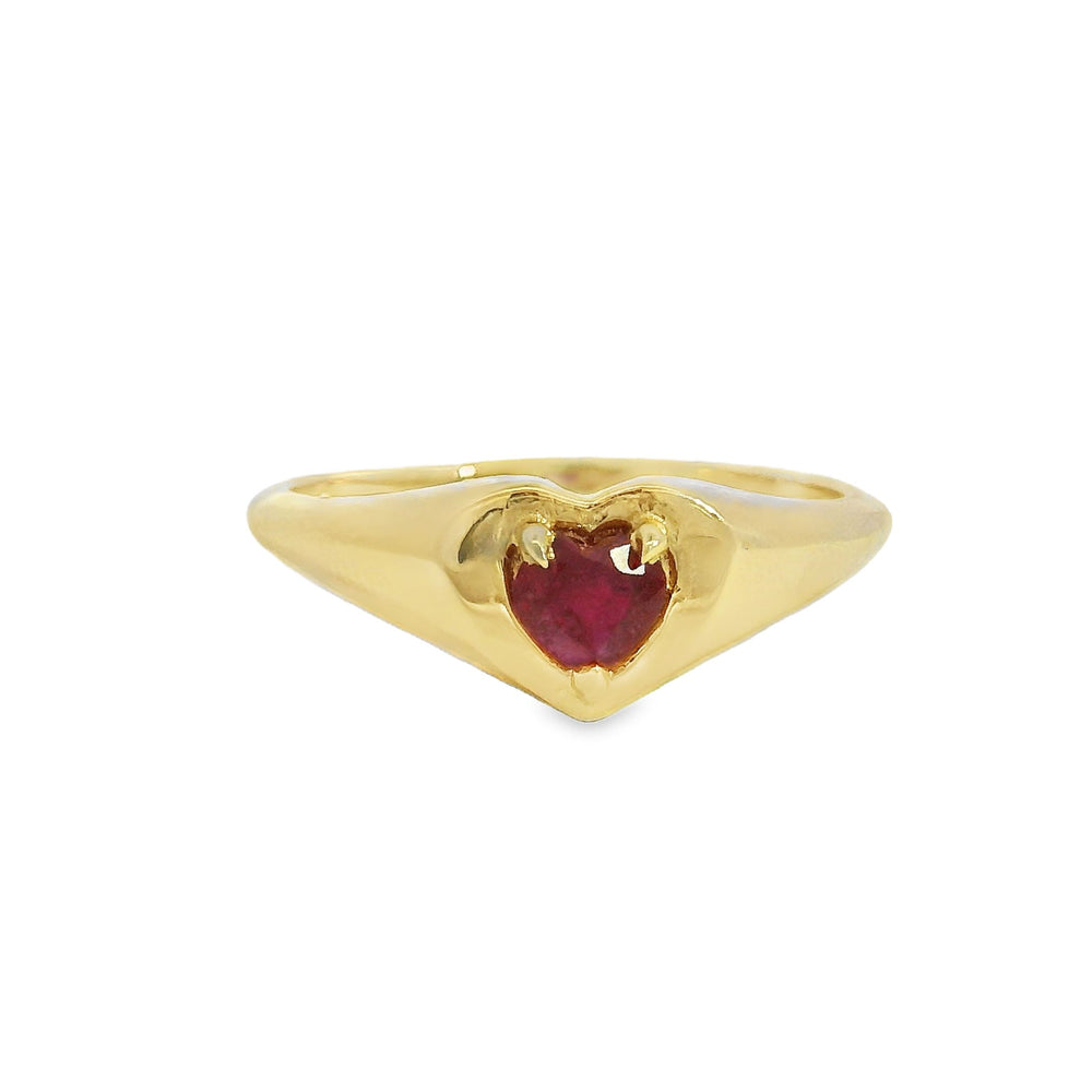 ENTREGA INMEDIATA / Anillo Julia de Rubí / Oro amarillo 14K / Talla 6