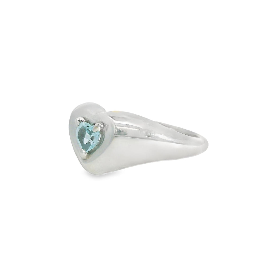 
                      
                        ENTREGA INMEDIATA / PIEZA ÚNICA / Anillo Corazón Grande con Topacio Azul / Oro blanco 14K / Talla 5
                      
                    