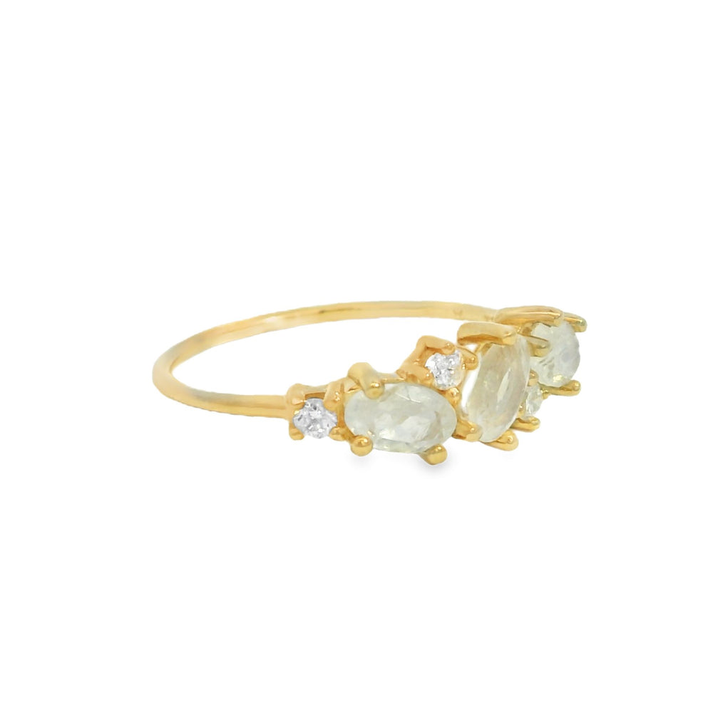 ENTREGA INMEDIATA / Anillo Laura con Moonstone / Oro amarillo 14K / Talla 6