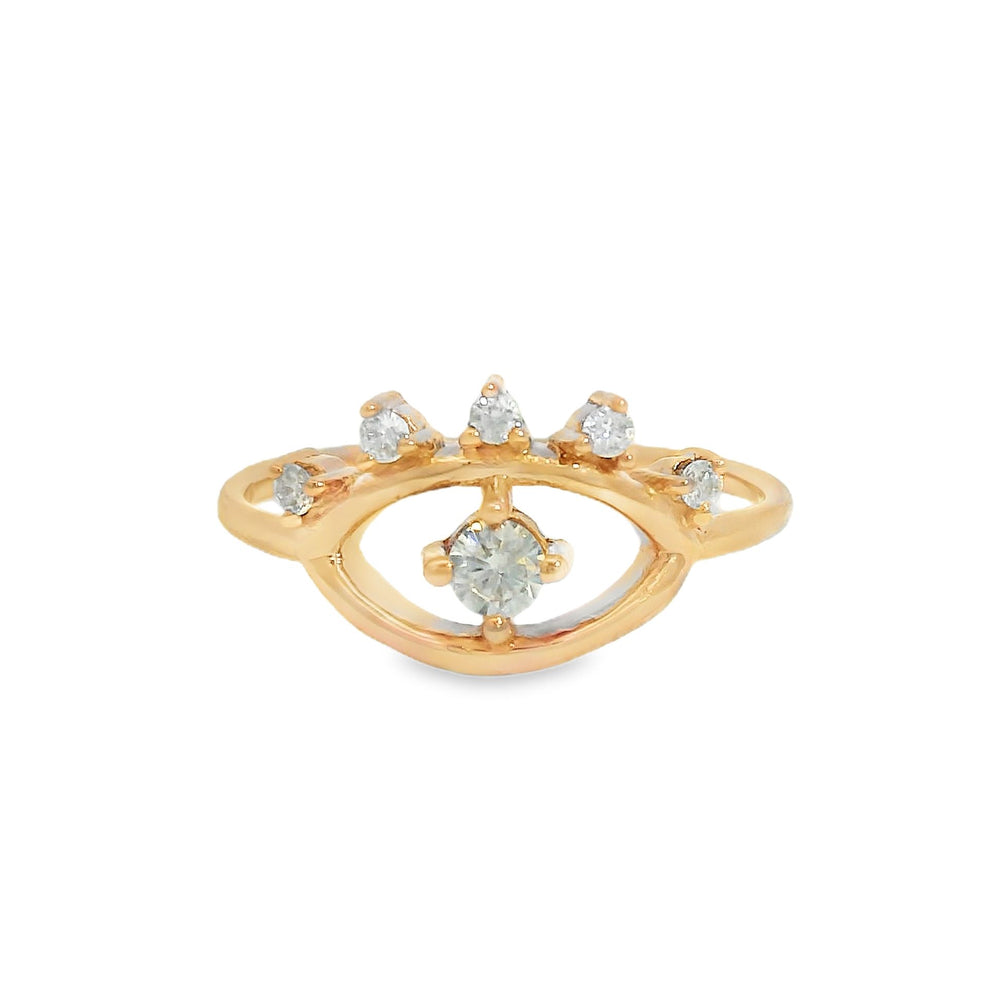 
                      
                        ENTREGA INMEDIATA / Anillo Ojo Ariela'z con Diamante / Oro rosa 14K / Talla 6.5
                      
                    