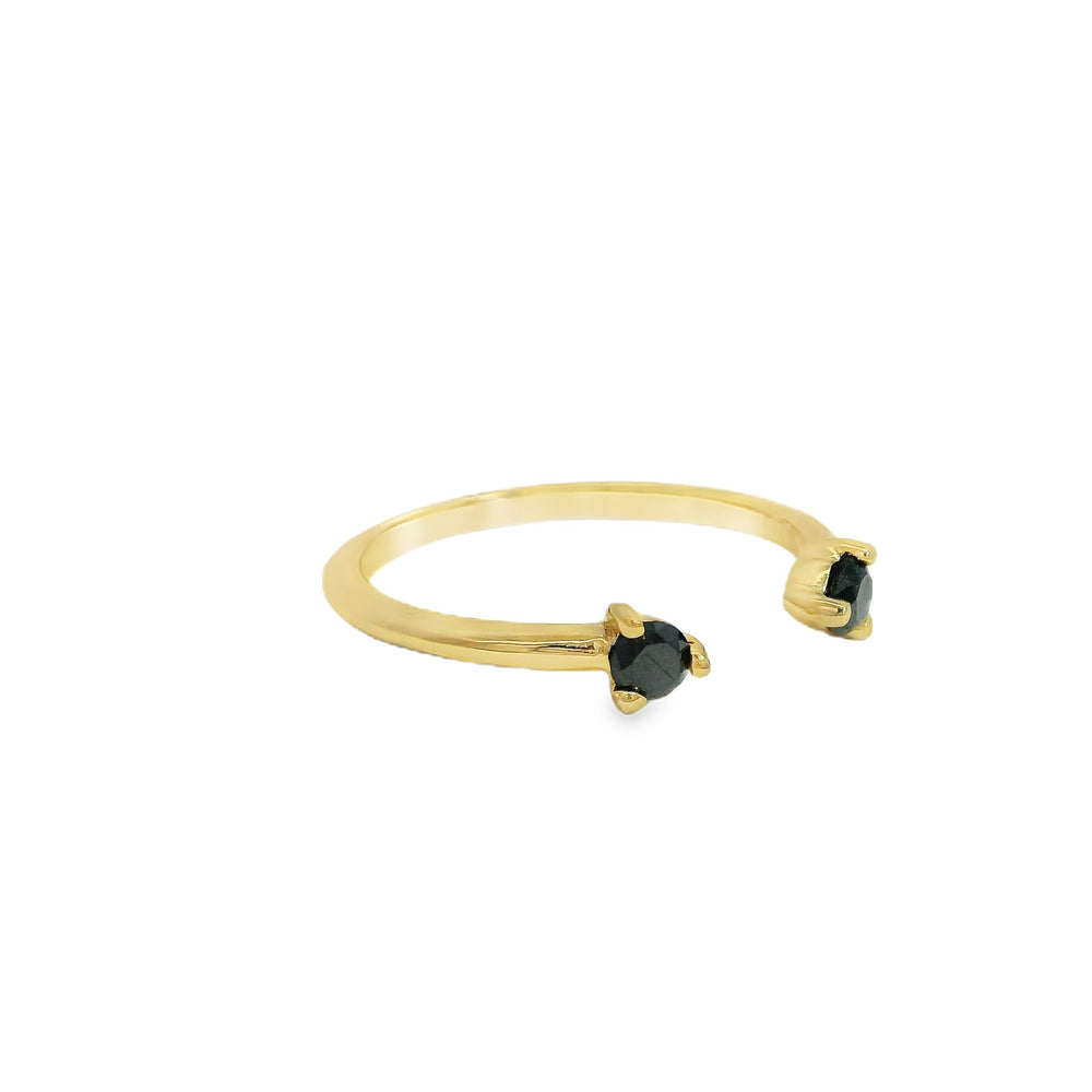 
                      
                        ENTREGA INMEDIATA / Anillo Eva con Diamantes Negros / Oro amarillo 14K / Talla 7
                      
                    