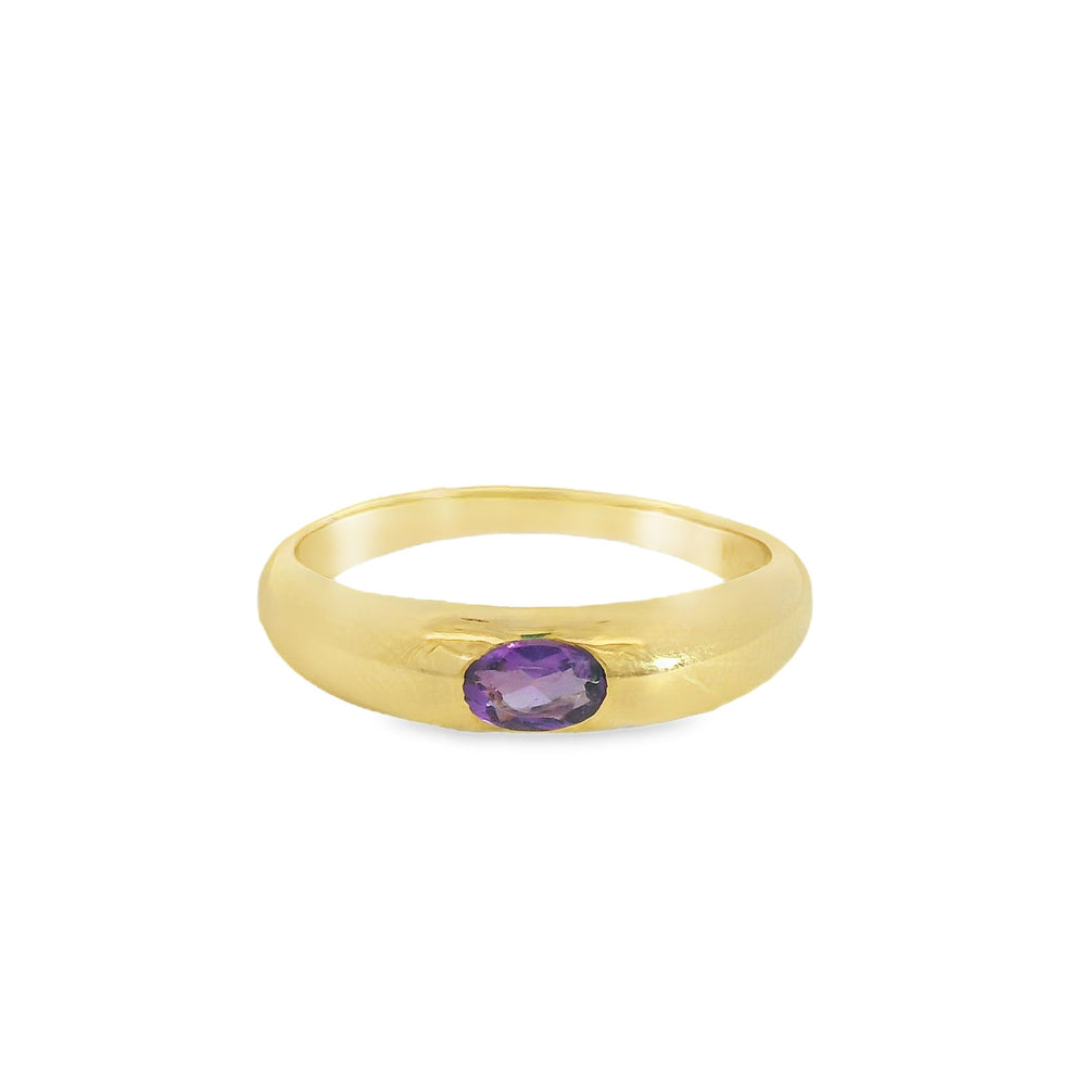 
                      
                        ENTREGA INMEDIATA / Anillo Leonora con Amatista / Oro amarillo 14K / Talla 7
                      
                    