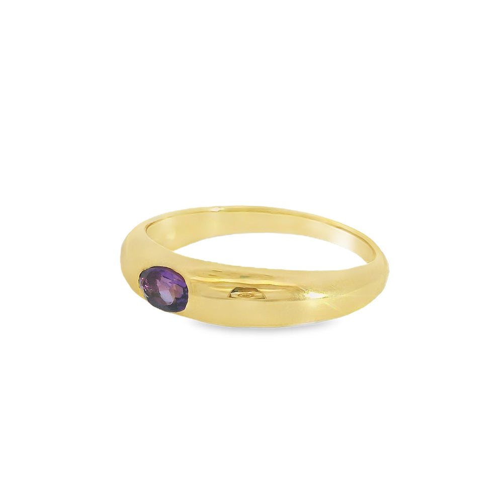 ENTREGA INMEDIATA / Anillo Leonora con Amatista / Oro amarillo 14K / Talla 7