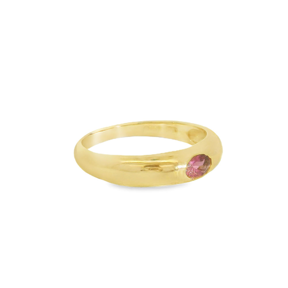 ENTREGA INMEDIATA / Anillo Leonora con Zafiro Rosa / Oro amarillo 14K / Talla 8