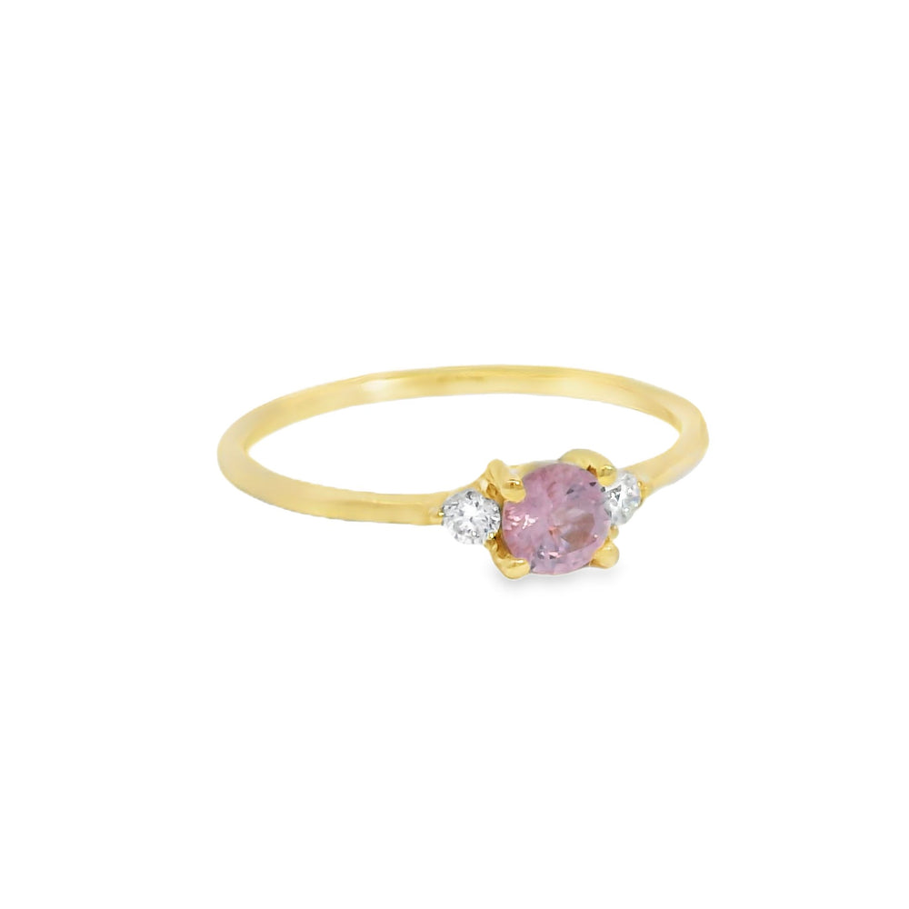 
                      
                        ENTREGA INMEDIATA / Anillo Piedra de Mes con Zafiro Rosa / Oro amarillo 14K / Talla 5
                      
                    