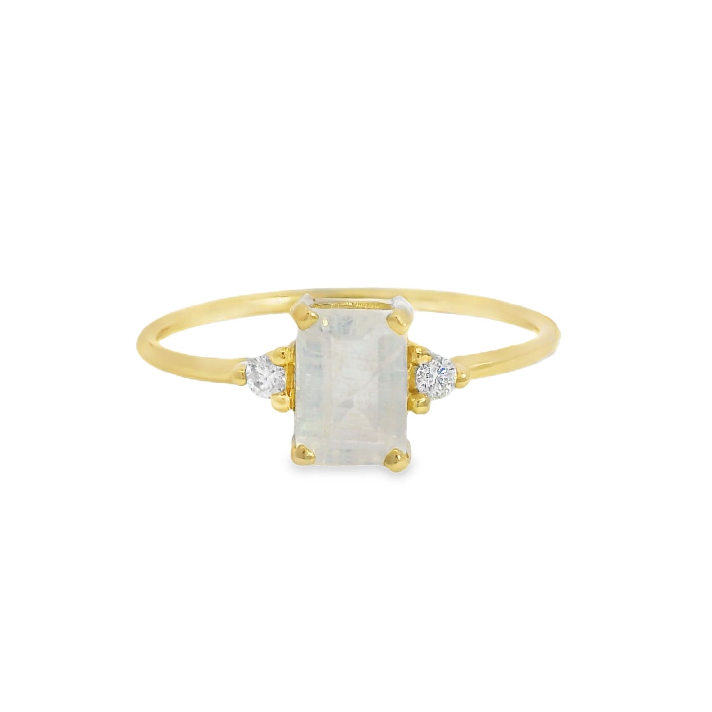 ENTREGA INMEDIATA / Anillo Ximena con Moonstone / Oro amarillo / 14K / Talla 8