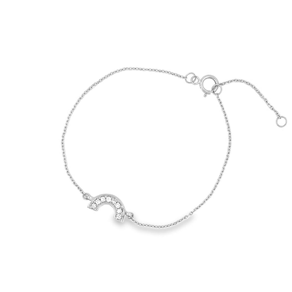 ENTREGA INMEDIATA / Pulsera de Arcoiris con Diamantes / Oro blanco 14K