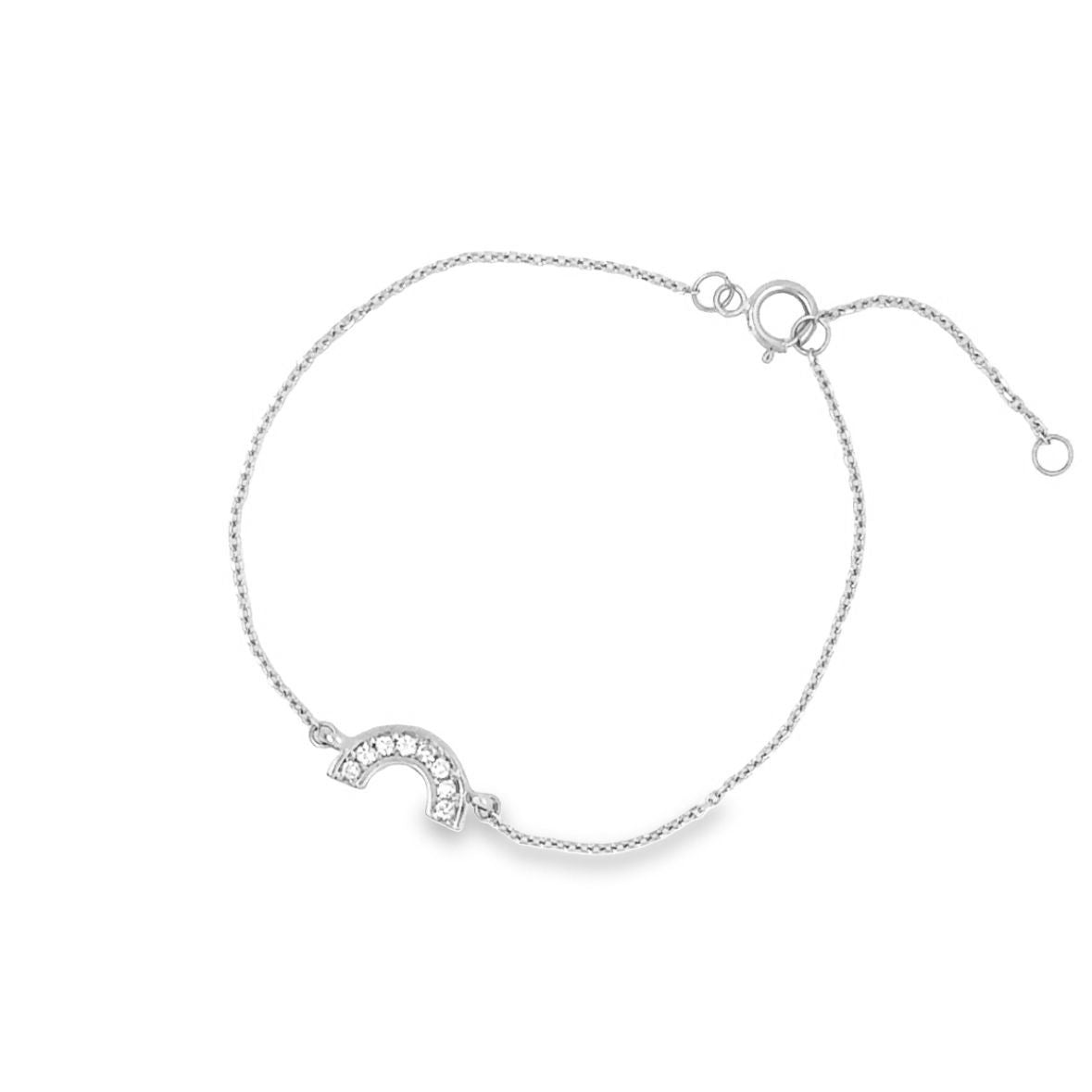 ENTREGA INMEDIATA / Pulsera de Arcoiris con Diamantes / Oro blanco 14K