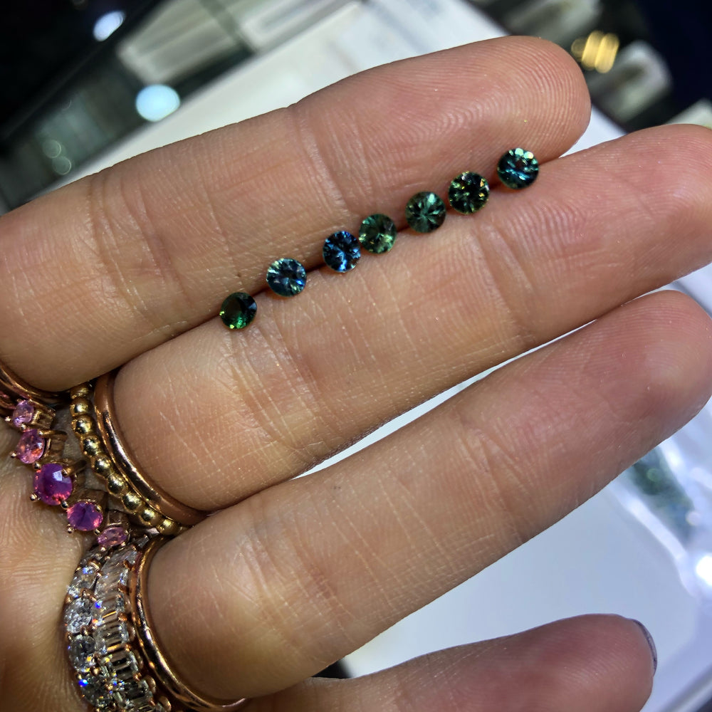 
                      
                        Churumbela of greenish blue Sapphires 3.5mm
                      
                    