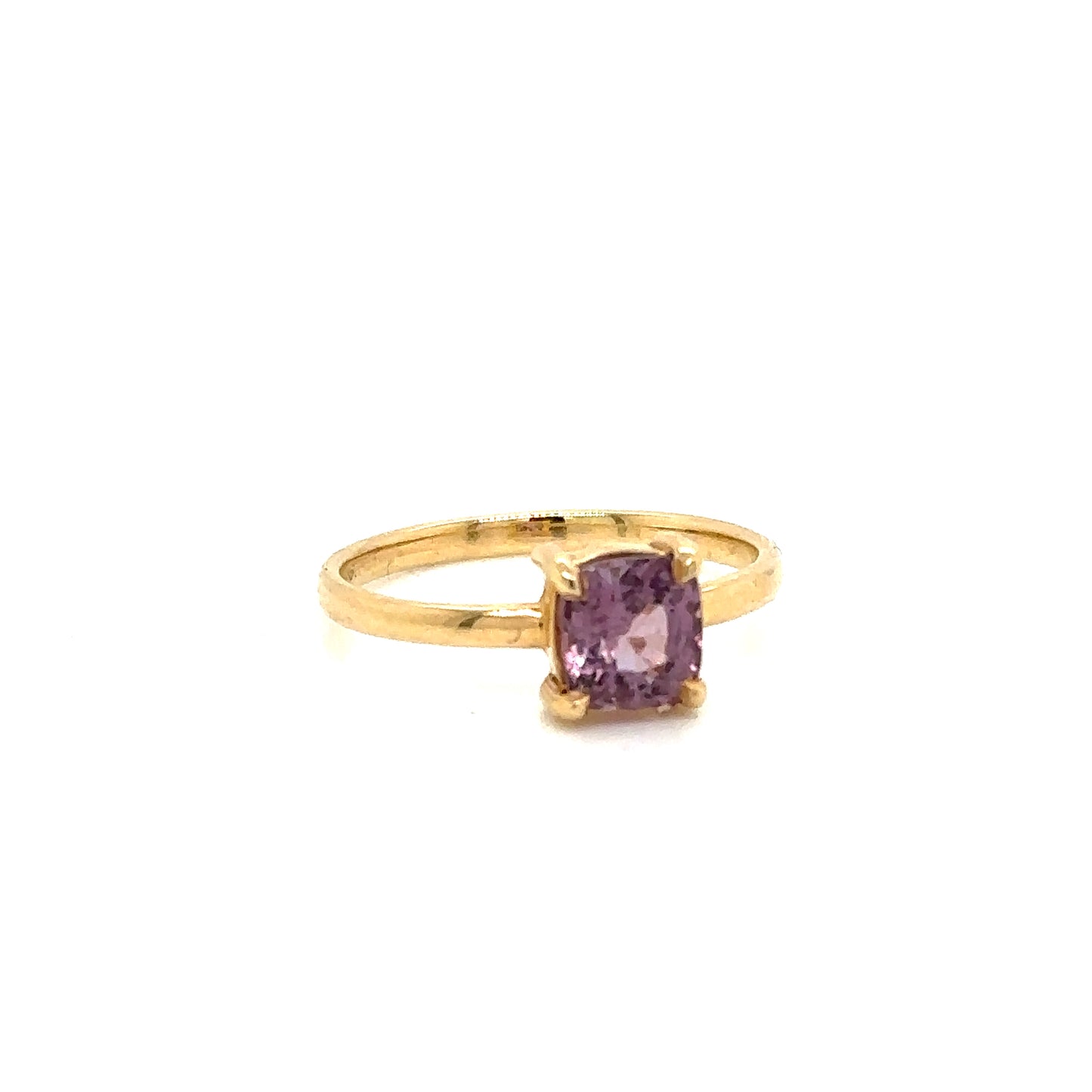 IMMEDIATE DELIVERY / Plum Spinel Solitaire Ring / 14k Yellow Gold / Size 4.75