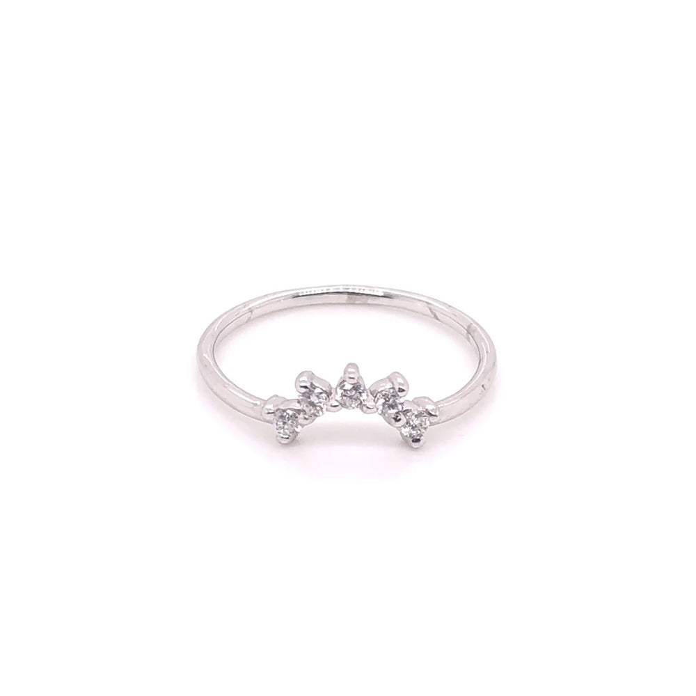 
                      
                        ENTREGA INMEDIATA / Anillo Corona Mariana con Diamantes / Oro blanco 14K / Talla 7
                      
                    