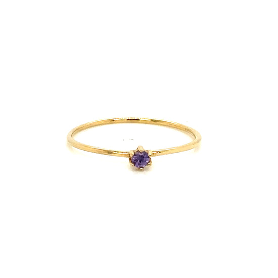 IMMEDIATE DELIVERY / Birthstone Ring / Amethyst / 14k yellow gold / Size 8.25