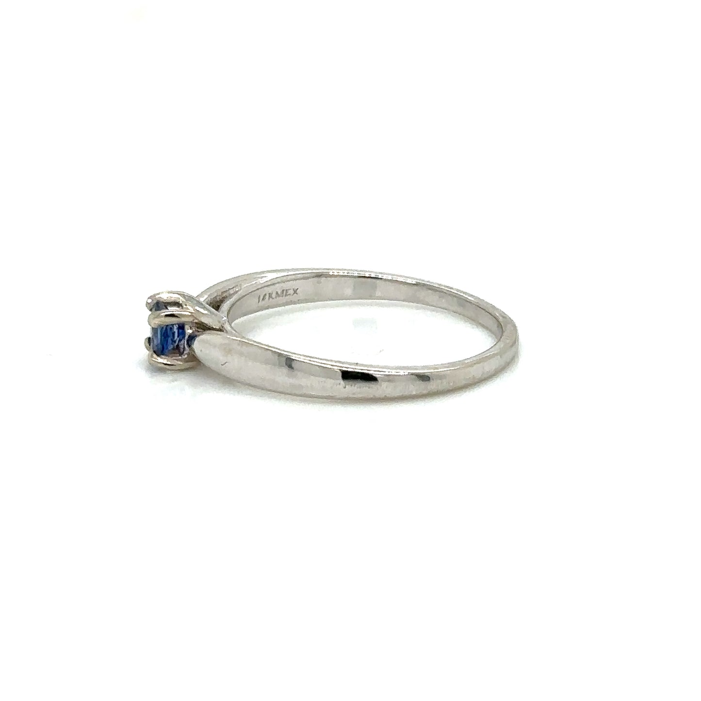 IMMEDIATE DELIVERY / Sapphire Solitaire Ring / 14k white gold / Size 6