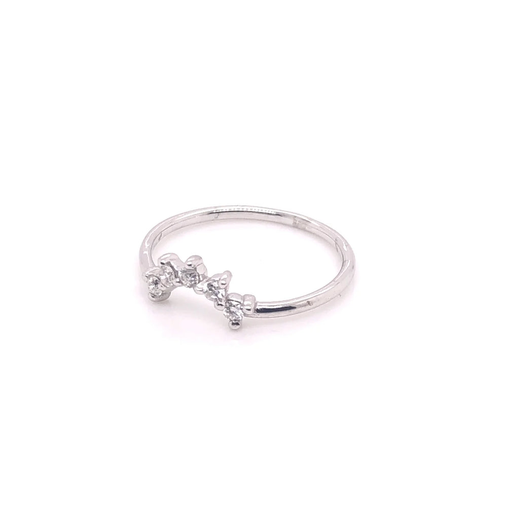 
                      
                        ENTREGA INMEDIATA / Anillo Corona Mariana con Diamantes / Oro blanco 14K / Talla 7
                      
                    