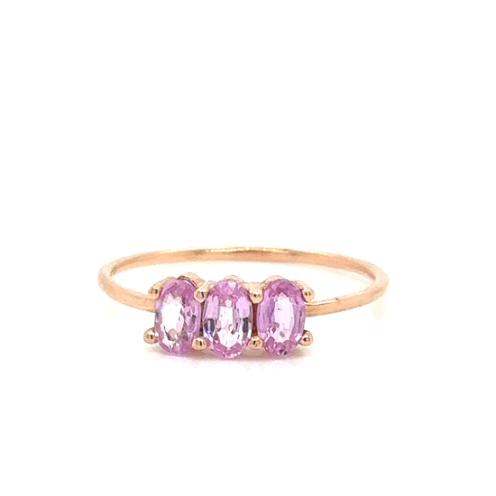 IMMEDIATE DELIVERY / Soluna Ring / Pink sapphires / 14k rose gold / Size 7