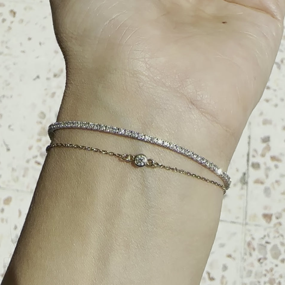 
                      
                        Cargar y reproducir video en el visor de la galería, Pulsera Tenis de Diamantes / 1ct
                      
                    