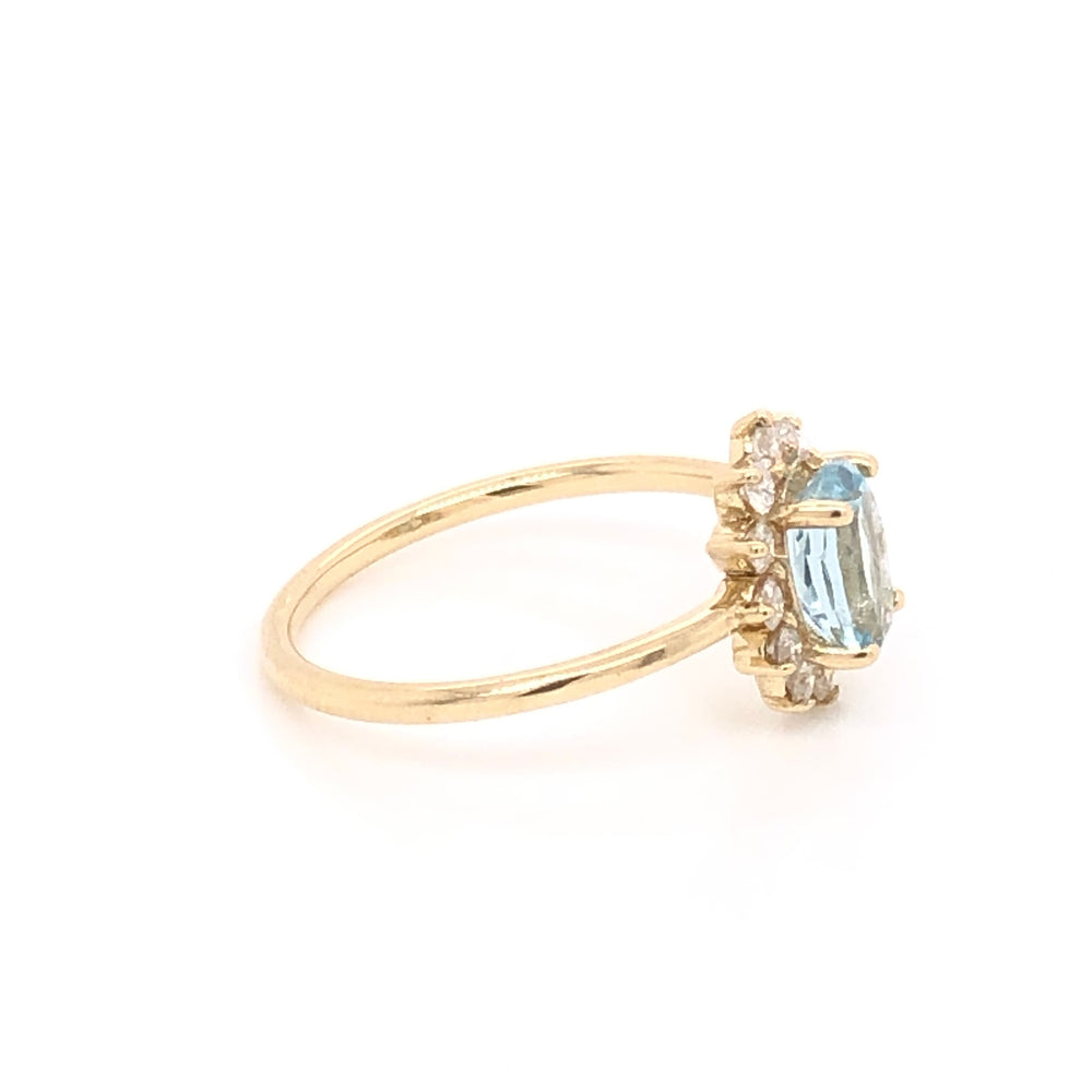 
                      
                        Aquamarine Ring with Diamond Halo
                      
                    
