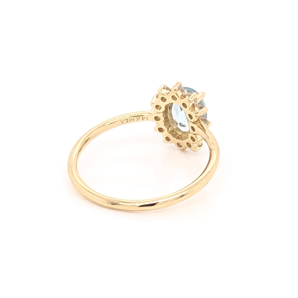 
                      
                        Aquamarine Ring with Diamond Halo
                      
                    