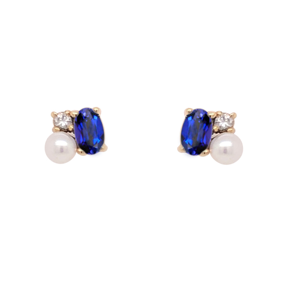 Erika Earrings with Sapphire or Ruby