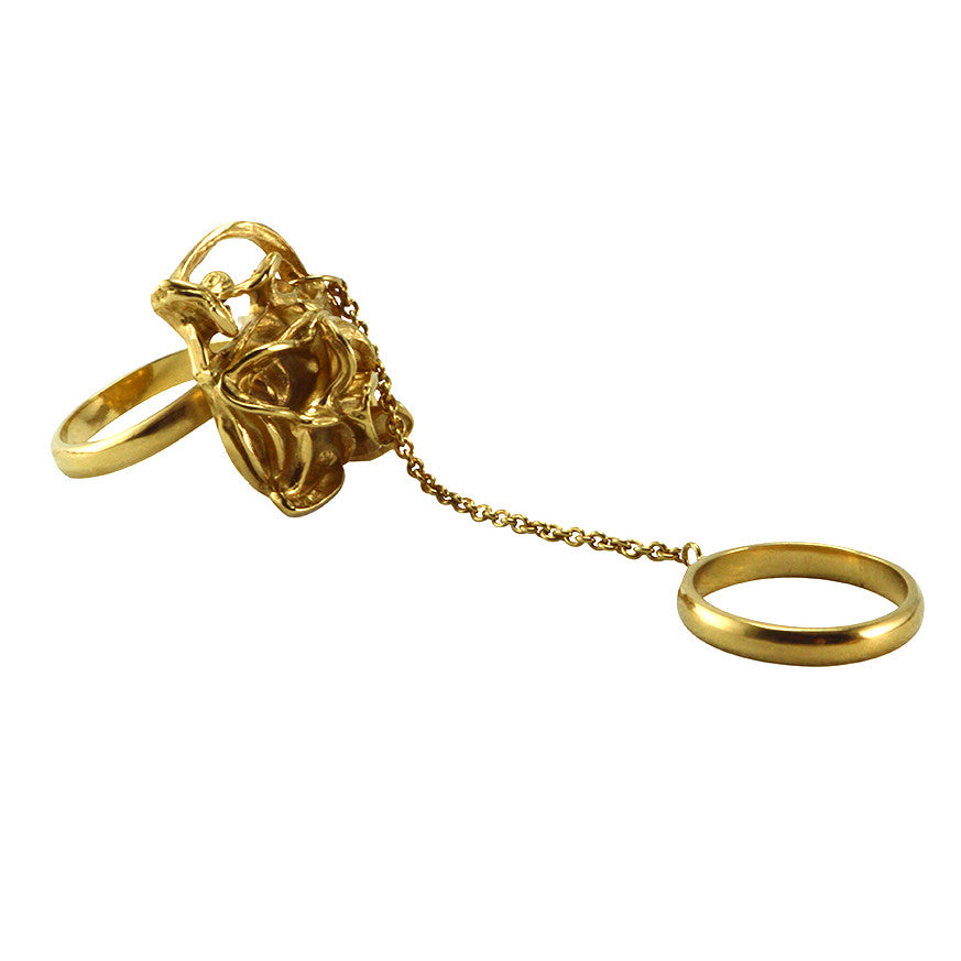 Chain Ring Liquid Gold