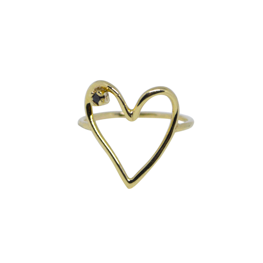 Anillo de Corazón con Diamante