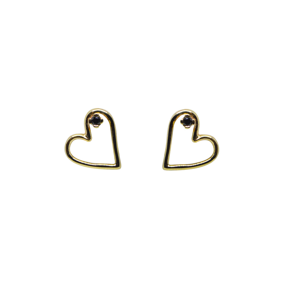 Aretes Corazón Mini Con Diamante