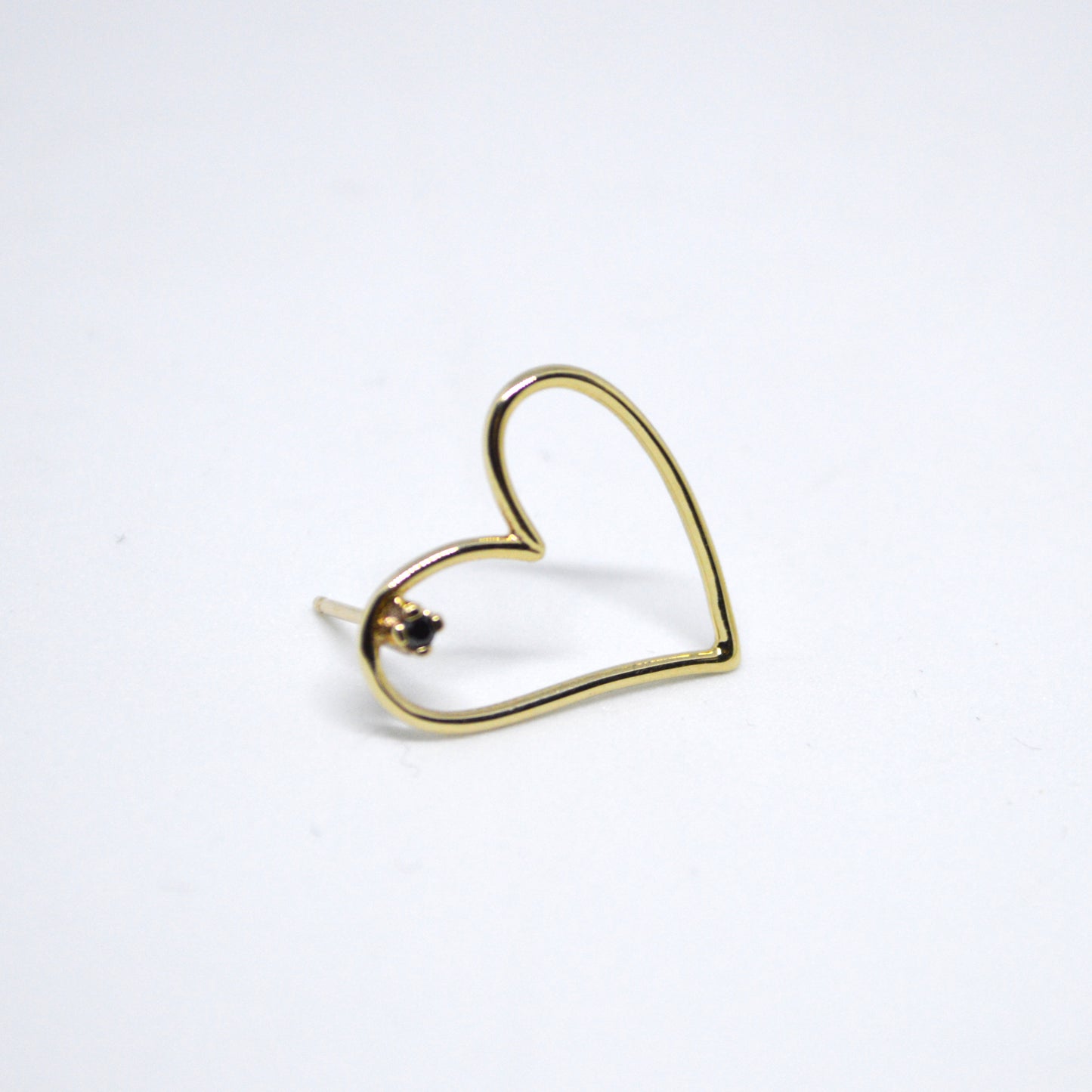 Aretes Corazón con Diamante Medianos (par)