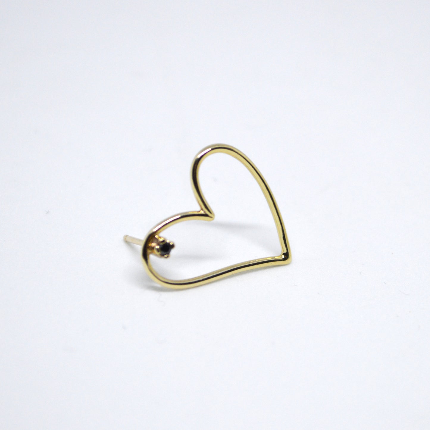 Medium Heart with Diamond Earrings (pair)